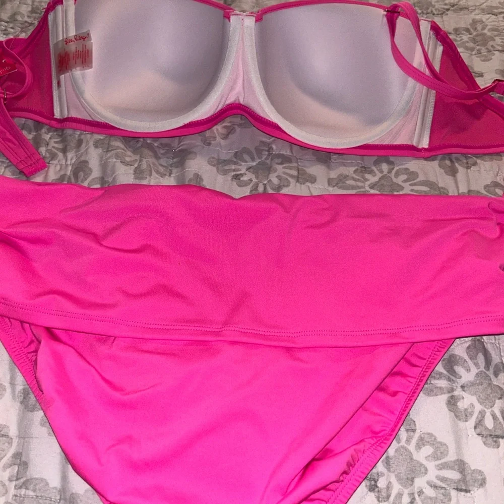 NWT Lilly Pulitzer 16 Plumeria Pink LEVEN TOP & LAGOON HIPSTER Bikini - Picture 6 of 6